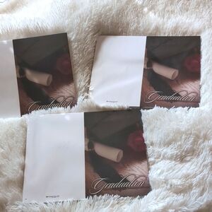 3 PKG Graduation Program Covers w/ Grad Hat, Rose and Diploma Design